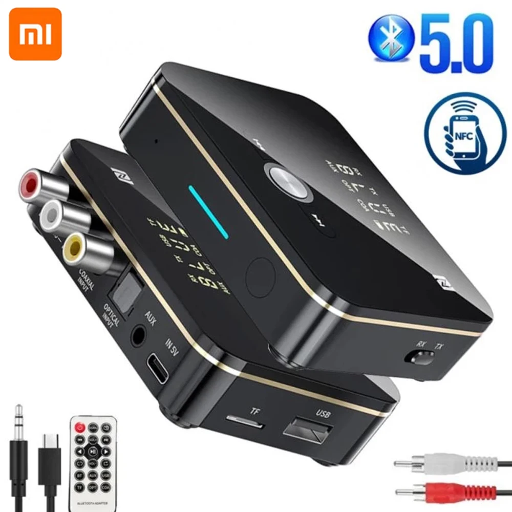 

Xiaomi Bluetooth 5.0 Audio Receiver Transmitter 5.0 NFC AUX 3.5mm RAC For Coaxial Optical Led +USB+TF Wireless Audio Adapter