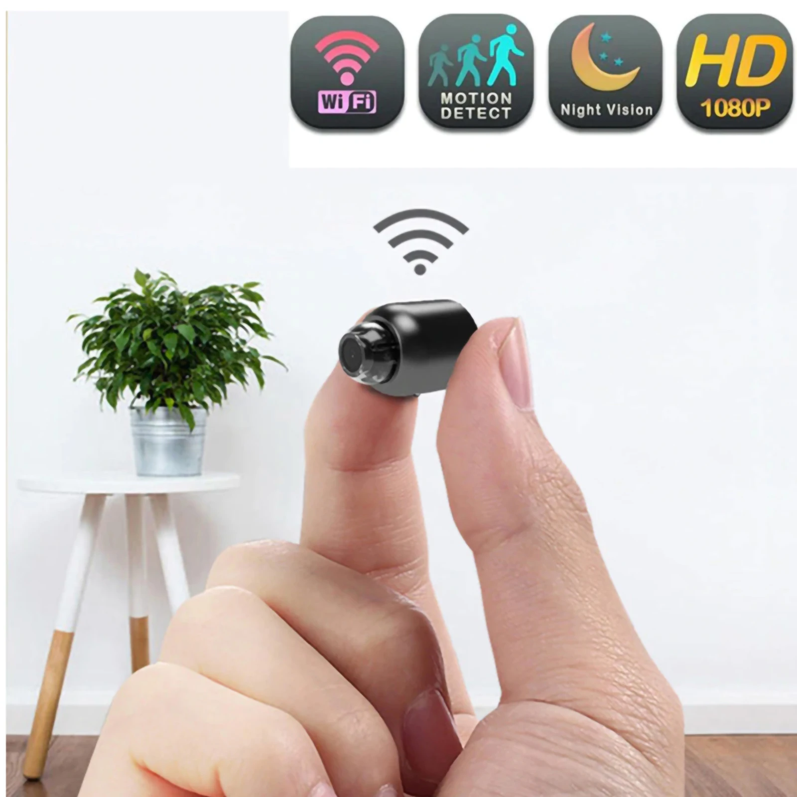 

Беспроводная Wi-Fi камера для домашнего видеонаблюдения, камера 1080P с датчиком движения и сигнализацией, беспроводная записывающая видеокаме...