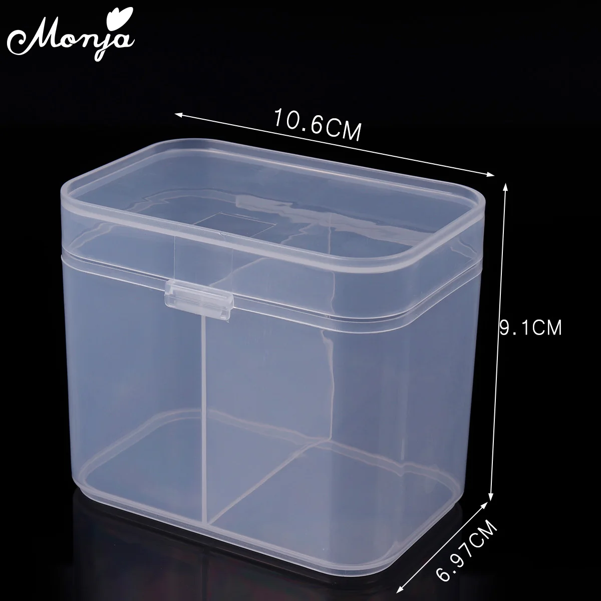 Пластиковые ватные диски Monja с двойной сеткой для чистки ногтей прозрачный ящик