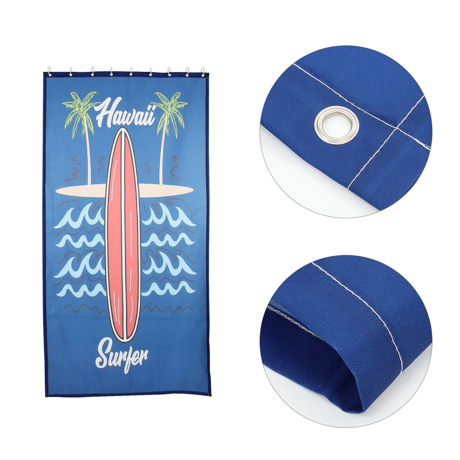 

Hawaiian Shower Curtain Coconut-palm Pattern Design Bath Summer Water Proof Waterproof Plastic Curtains