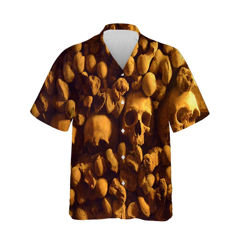 Jumeast 3D Halloween Festival Clothing Blouses Casual Breathable Mens Hawaiian Shirt Short Sleeve Fashion Streetwear Men Shirt