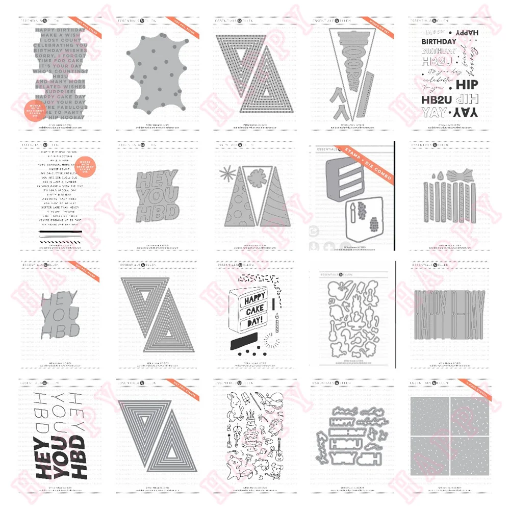 

Metal Cut Dies Stamp Hot Foil Essential Triangles Cake Pennant Diary Scrapbook Album Decoration Craft Engrave Embossing Template