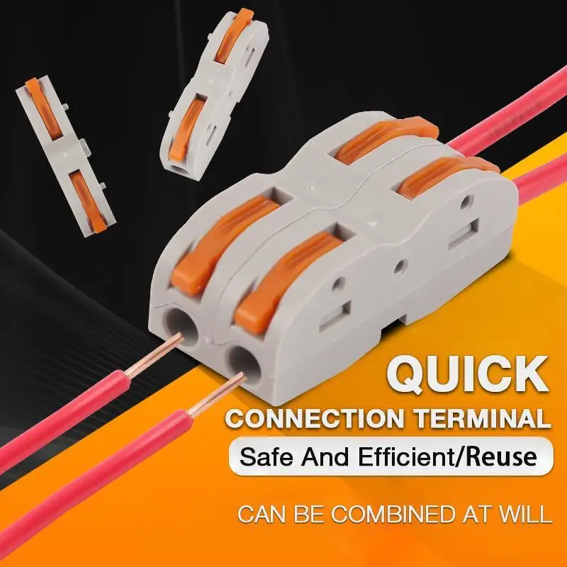 1pc Quick Connection Terminal Wire Cable Connector Terminal Block 4pole Push In Spring Splicing Plastic Material PA66 Mini