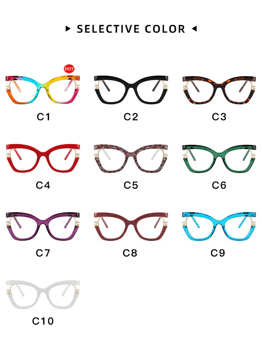 Очки женские большого размера стильные модные компьютерные очки кошачий глаз с