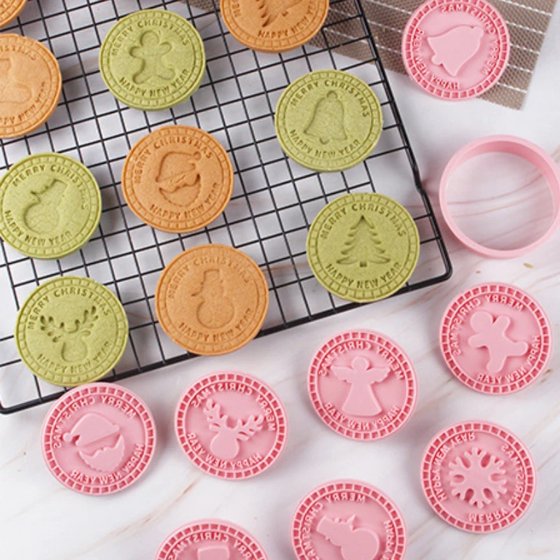 9 шт. 3D рождественские формочки для печенья форма Санта-Снеговик дерево лось