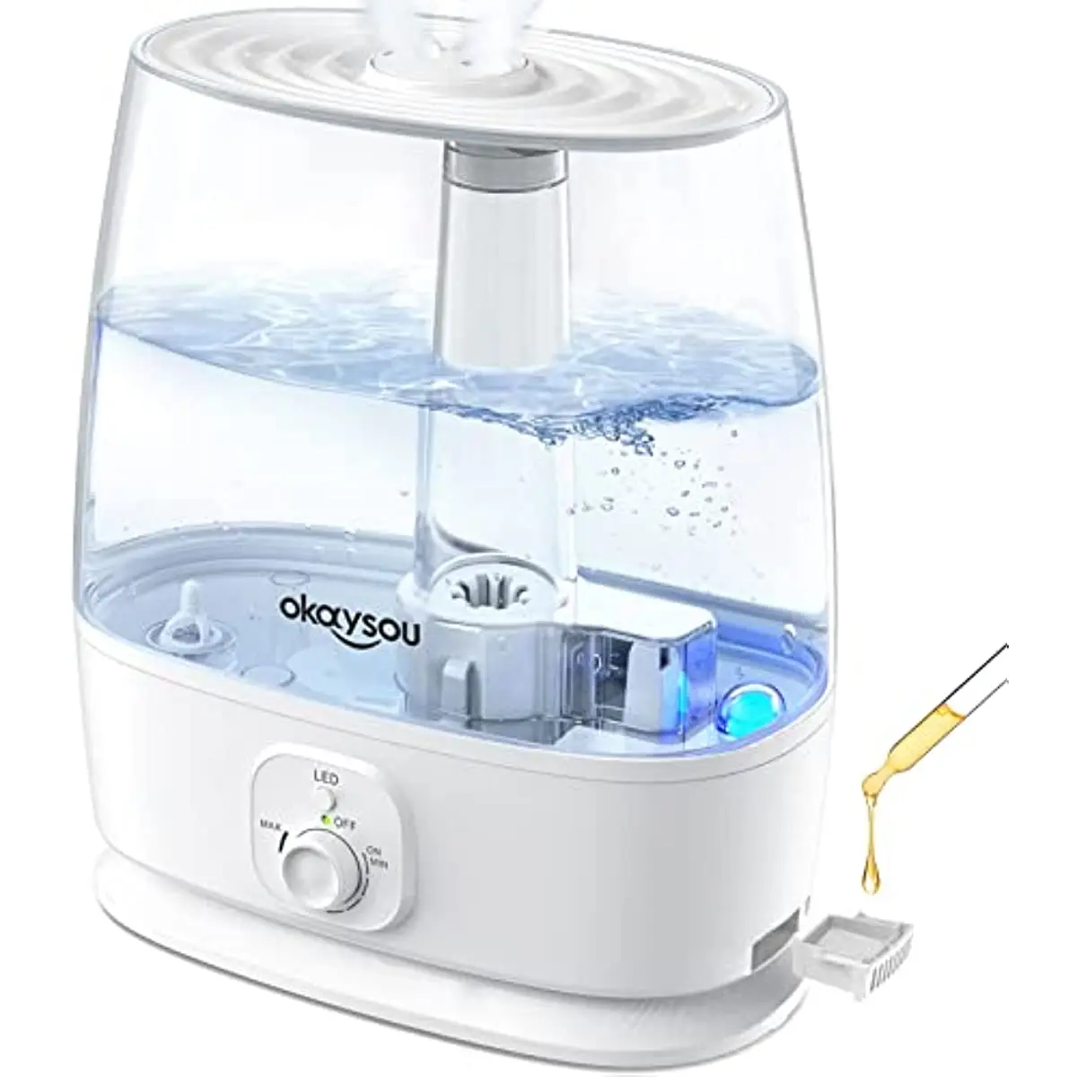

Okaysou Humidifiers, Humidifier for Bedroom Large Room,Tank Ultrasonic Cool Mist Top Fill Humidifiers 3-in-1 Humidifier Diffuser