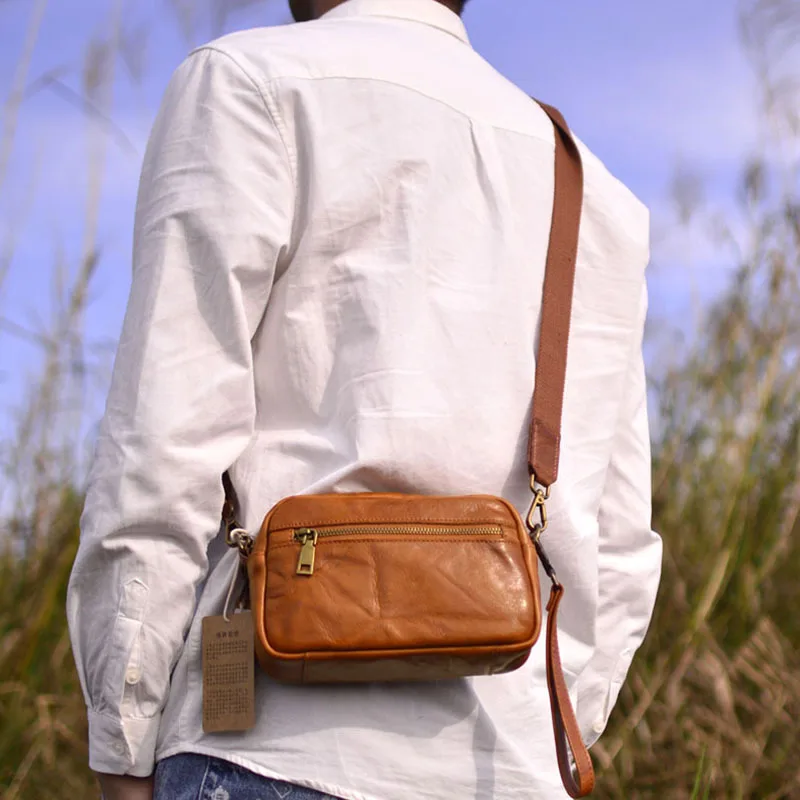 Мужской кожаный клатч AETOO многофункциональный индивидуальный ручной работы в