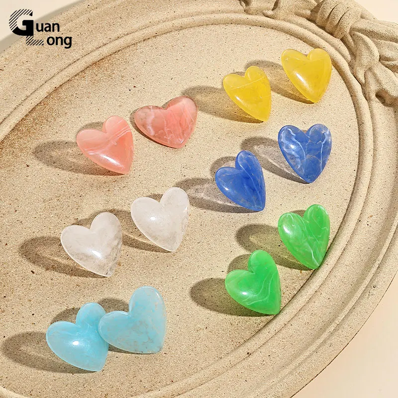 6 пар модных больших красочных сережек-гвоздиков GuanLong для женщин Простые серьги в