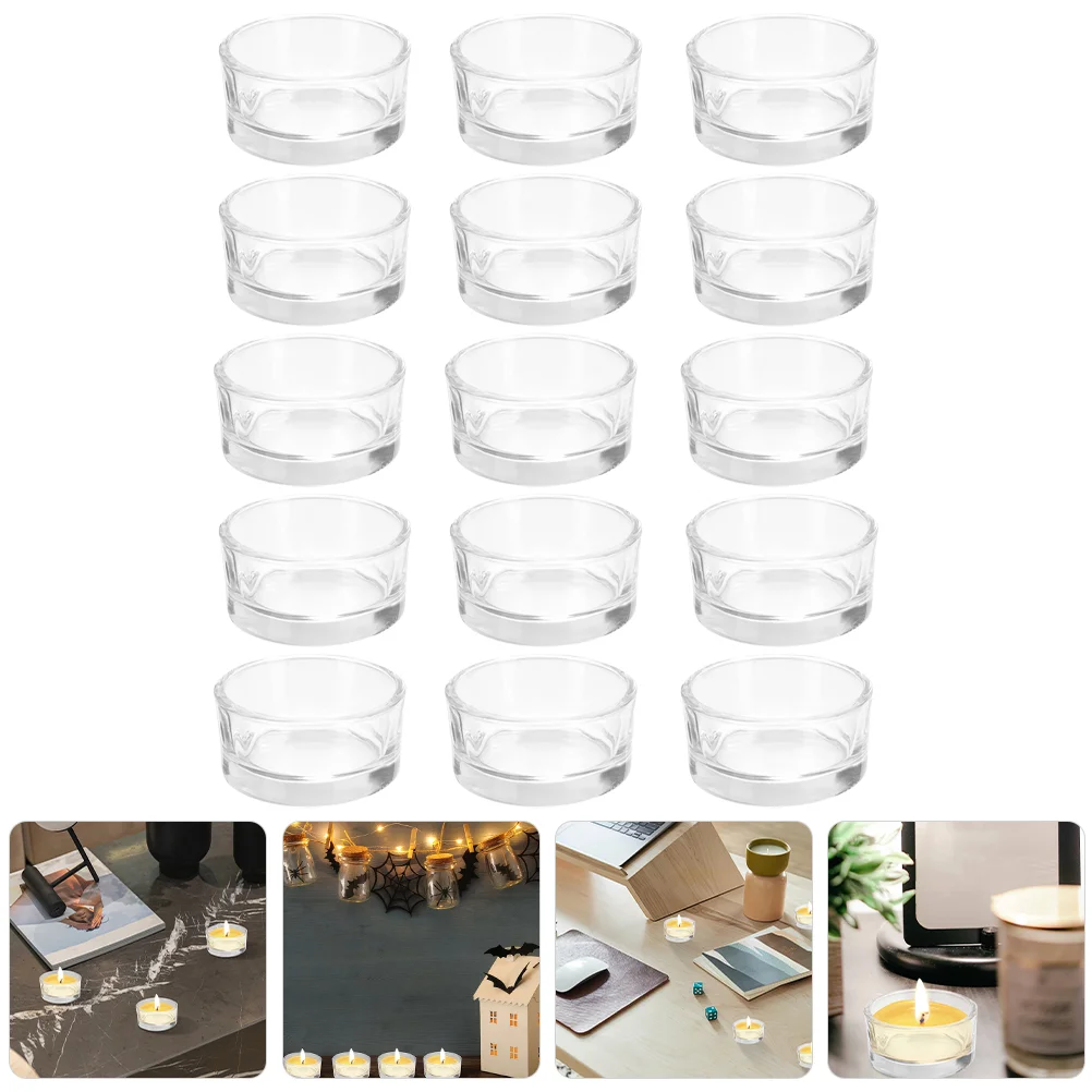

15 Pcs Stand Candlestick Aromatherapy Jar Transparent Making Creative Container