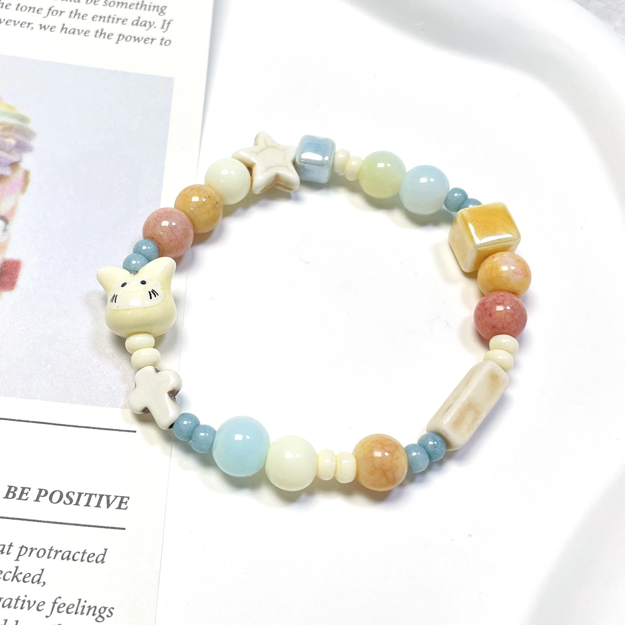 

Cute Bunny Bracelet, Handmade Fairy Core Bracelet, Gift For Her, Natural Stone Charm Bracelet , Y2K Fashion, Female Jewelry