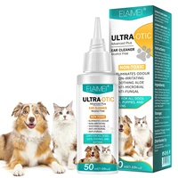 50ml cat and dog ear cleaner pet ear drops for infections control yeast mites removes ear mites and ear wax relieve itching wo