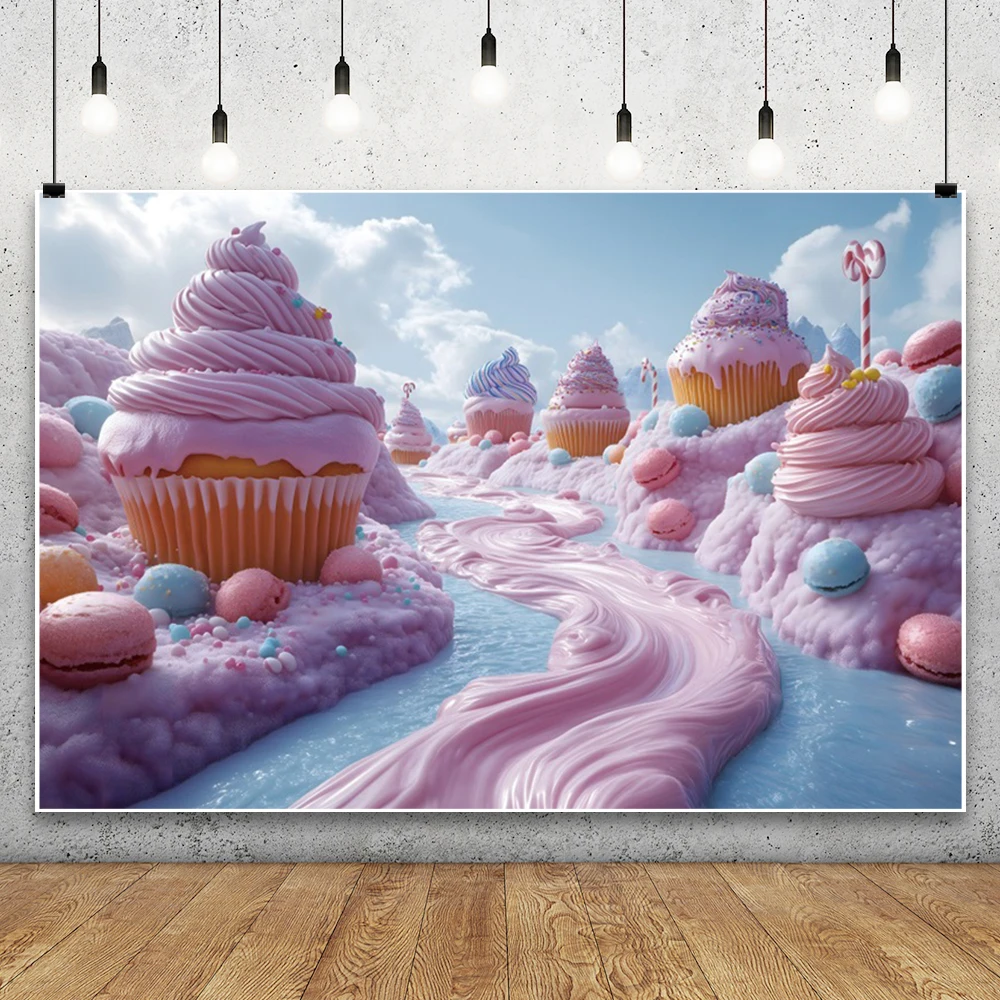 Фантазия Candyland фотография фон розовый торт мороженое леденец детский душ День