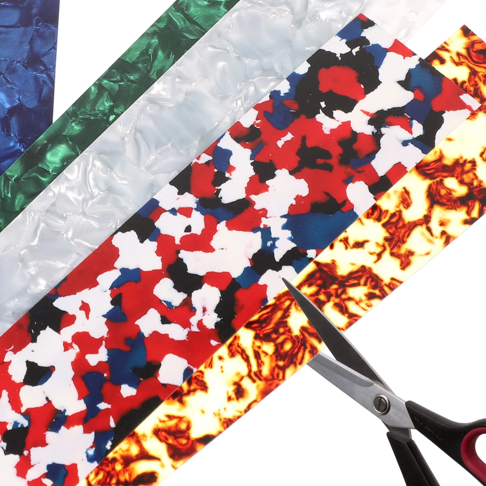 15pcs DIY Guitar Pick Punch Sheets Musicians Recommended Light Medium and Heavy Celluloid Strips Three Thickness Mix