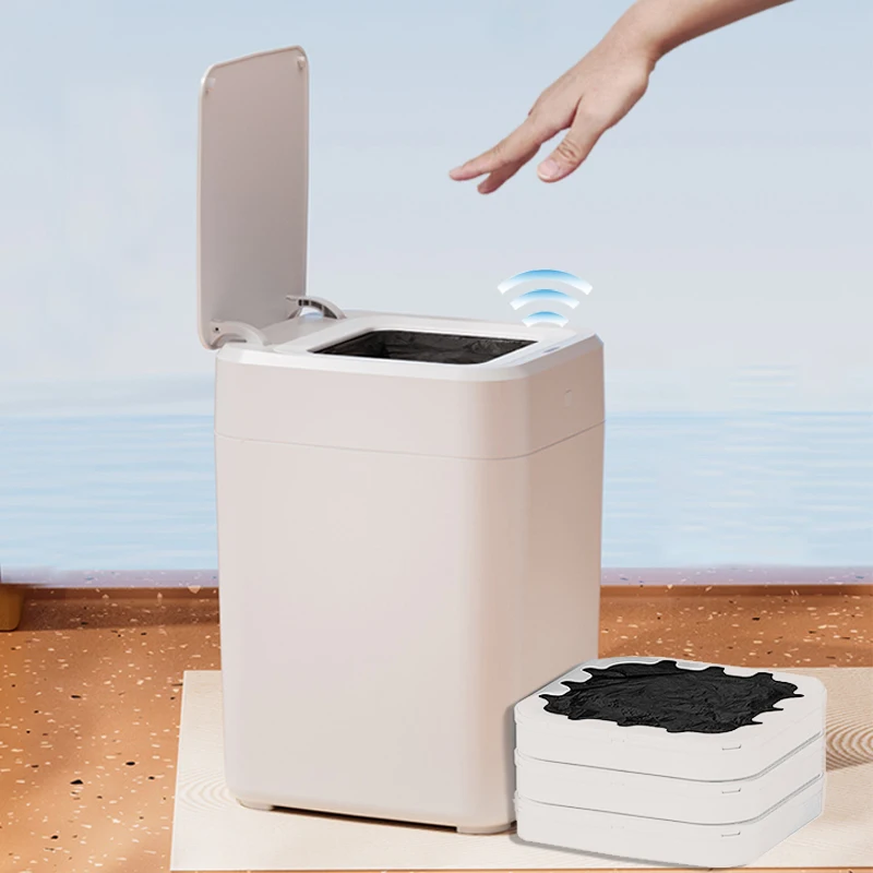 

17L Automatic Packing Sensor Trash Can Smart Sensor Trash Kitchen Garbage Bin Adsorption Bag Dustbin Home Bathroom Wastebasket