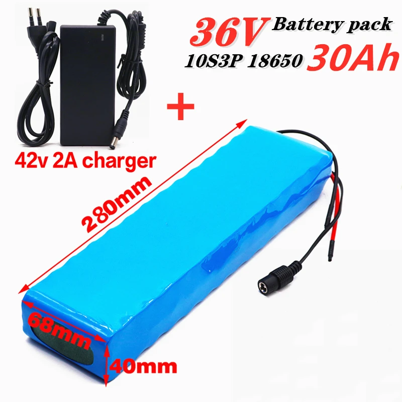 

10S3P 36V 30ah Battery e-bike battery pack 18650 Li-Ion Battery 500W High Power and Capacity 42V Motorcycle Scooter With Charger