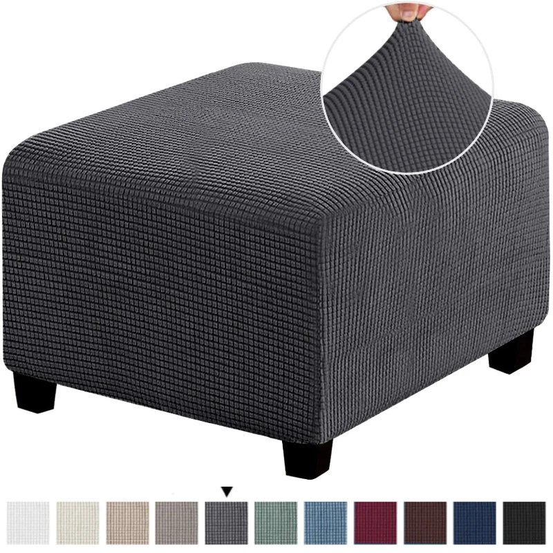 Ottoman Cover S/M Jacquard Durable Thicken Storage Stool Cov