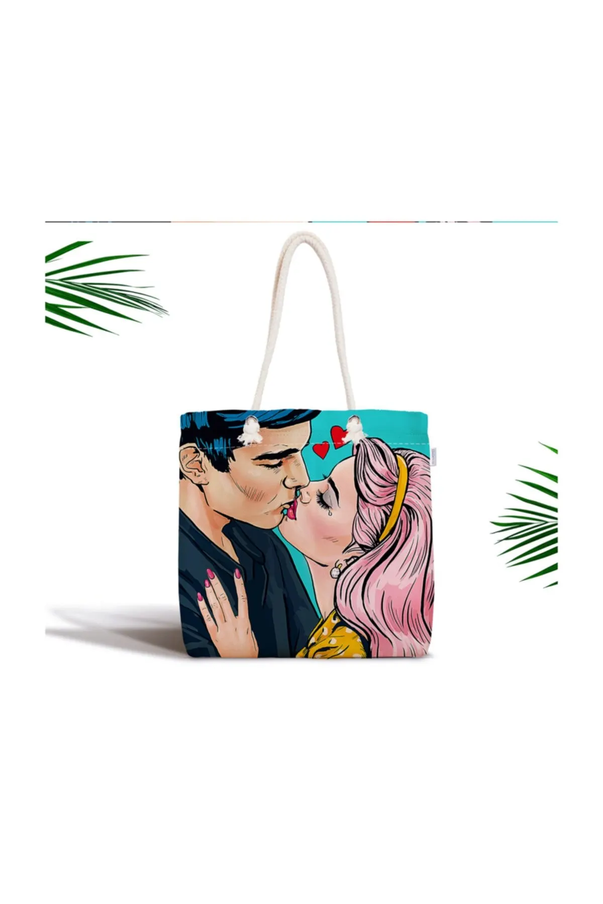 

Женская пляжная сумка, Современная тканевая сумка-тоут на молнии с цифровым принтом в стиле поп-арт