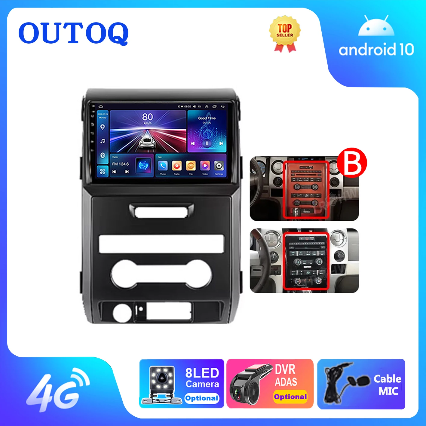 Для Ford F150 P415 Raptor 2008-2014 Android 13 Автомобильный радиоприемник Carplay Auto Qualcomm стерео