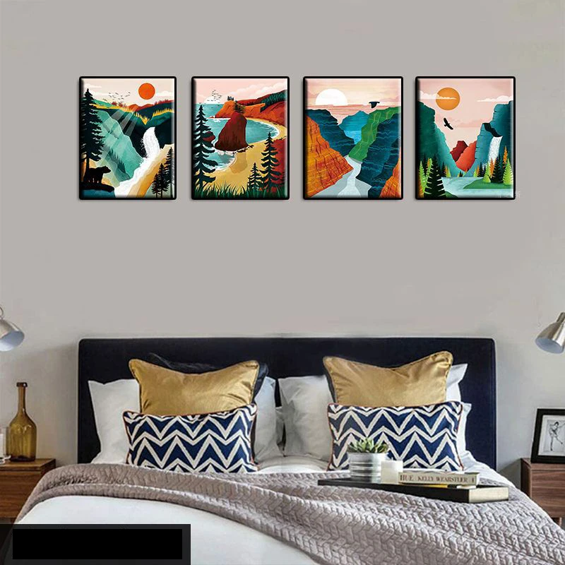 Постеры для поездок в городе, ВИНТАЖНЫЙ ПЛАКАТ в национальном парке, минималистичный пейзаж, художественная живопись для гостиной, спальни, домашний декор