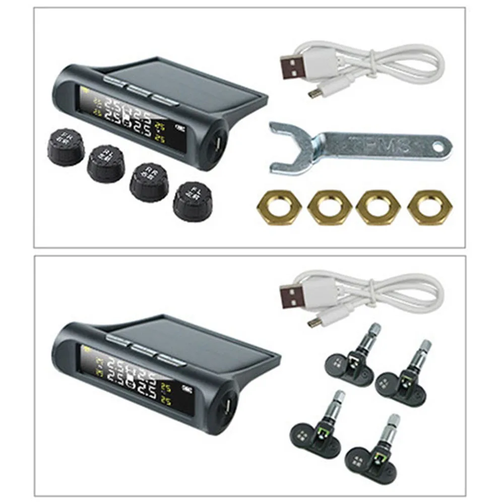 

Умная Система контроля давления в шинах TPMS на солнечной батарее, цифровая Автомобильная сигнализация, датчик давления в шинах грузовика с Ж...