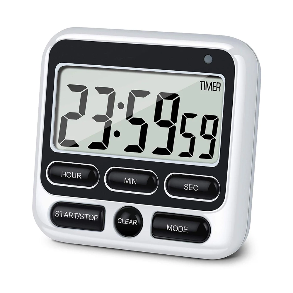 

Digital Screen Kitchen Timer Large Display Digital Timer Square Cooking Count Up Countdown Alarm Clock Sleep Stopwatch Clock
