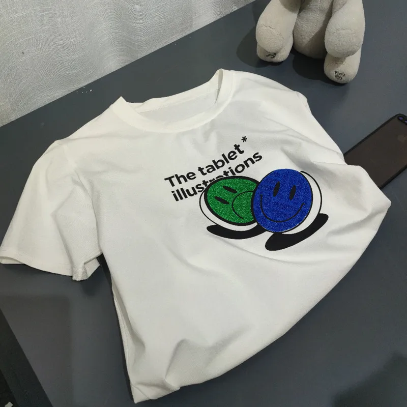 

Spring and Autumn All-match Trend Fashion Casual Simple Printed T-Shirt