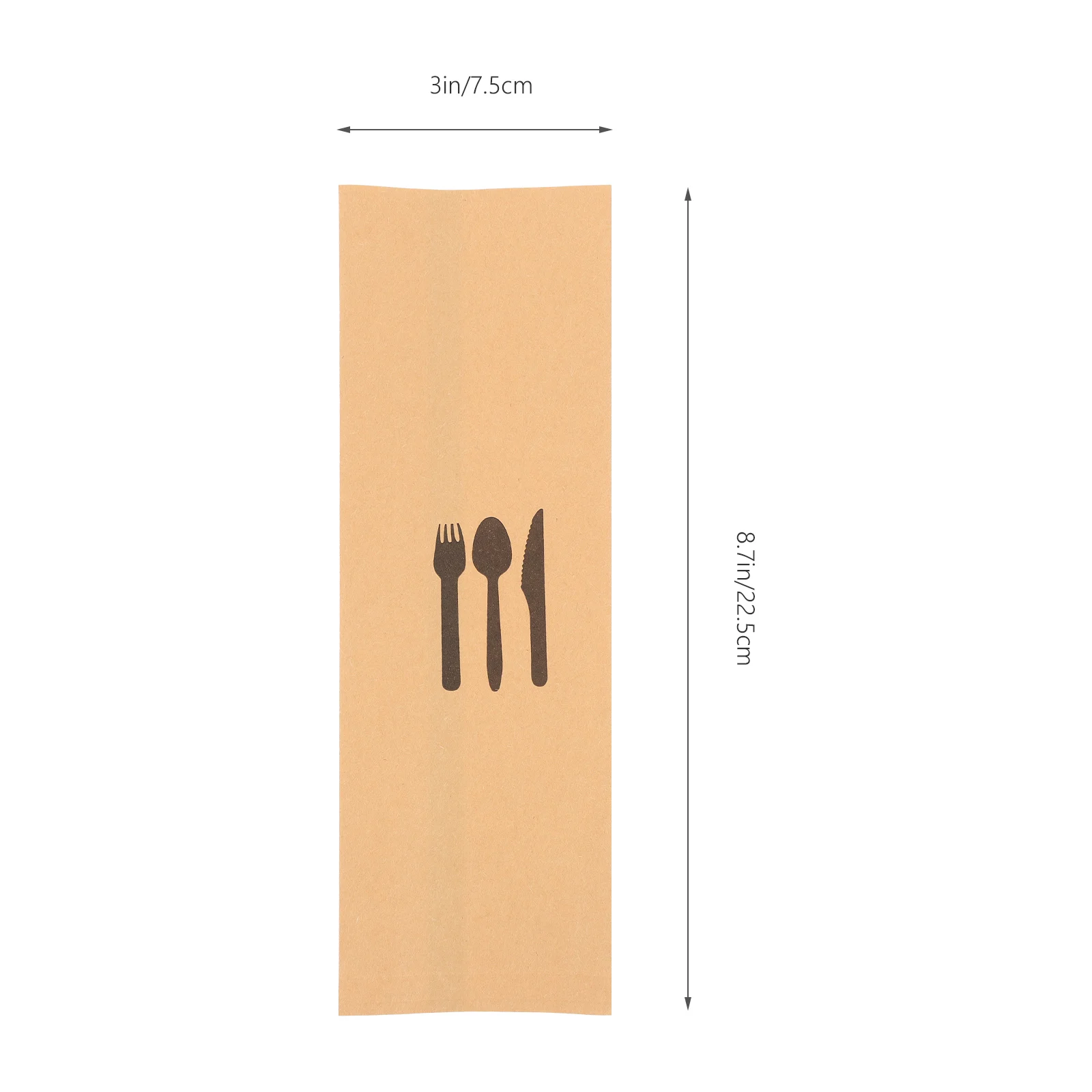 100pcs Kraft Paper Cutlery Set Disposable Fork Cover Rack Hotel Bags Tableware Utensil Dinner Party