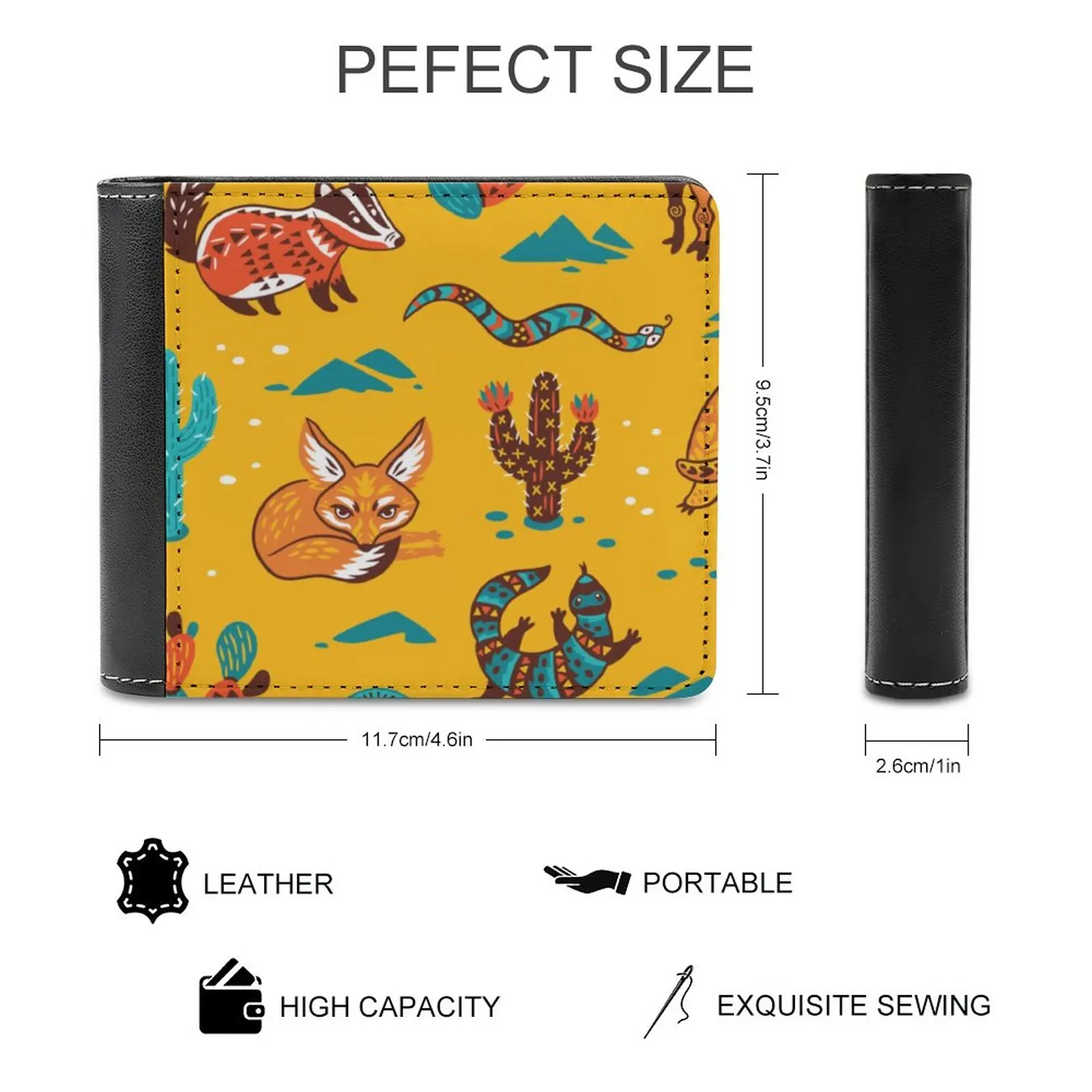 Новые мужские кошельки с изображением животных в пустыне раньше мужской кошелек