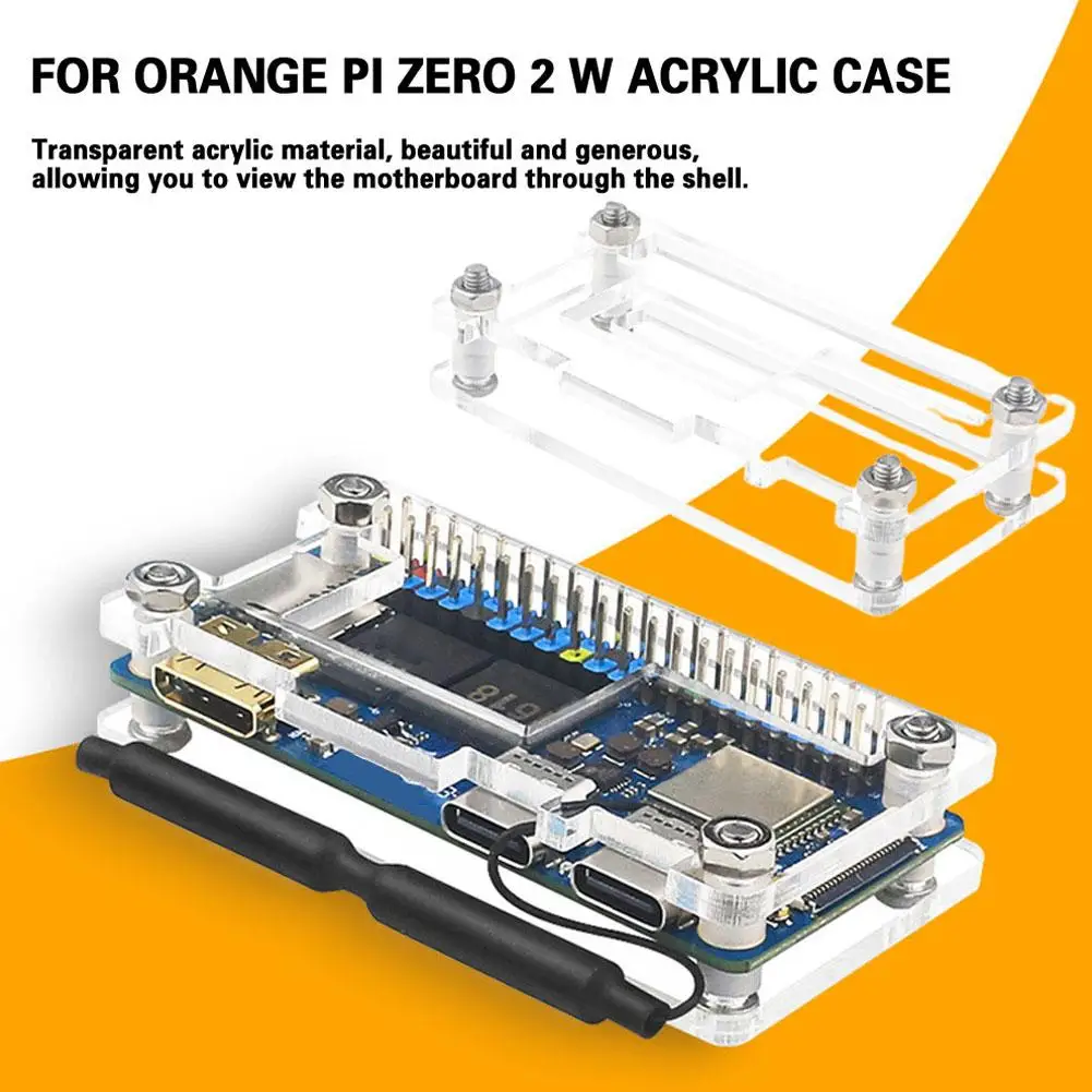 Прозрачный Акриловый Корпус для Orange Pi Zero 2W макетная плата дисплей защитный чехол