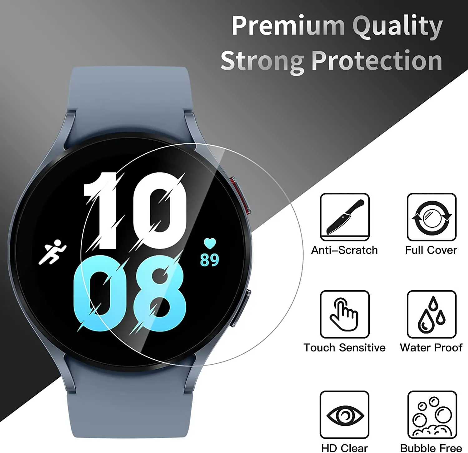 Tempered Glass Protection for Samsung Galaxy Watch 4 40mm 44mm HD Clear Screen Protector for Classic 42mm 46mm Protective Film