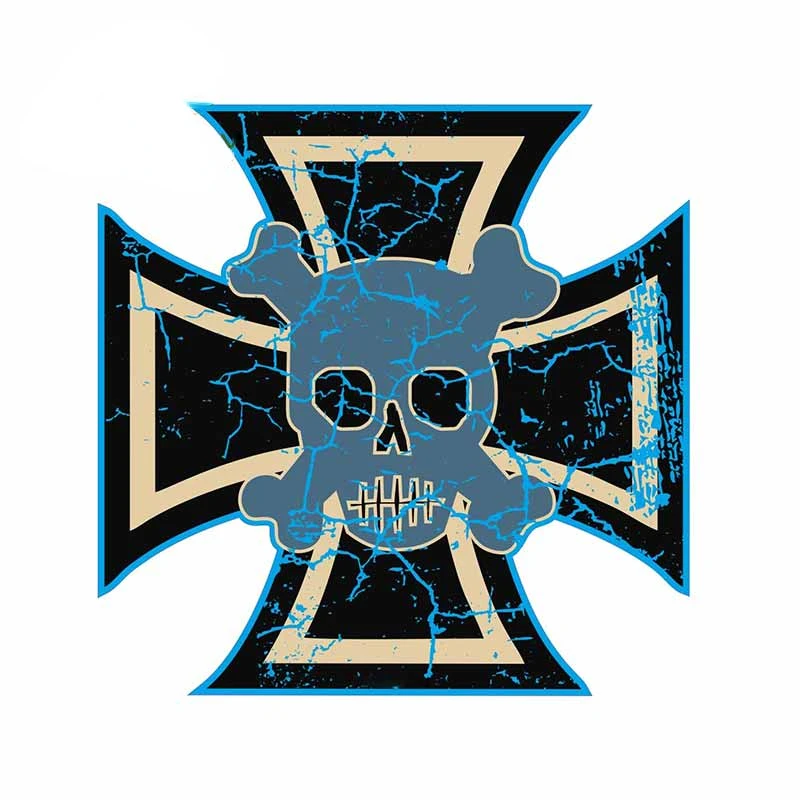 

Creative Distressed Cross Skull Fashion Car Sticker PVC High Quality Bumper Body Windows Decoration Sunscreen Exquisite Decals