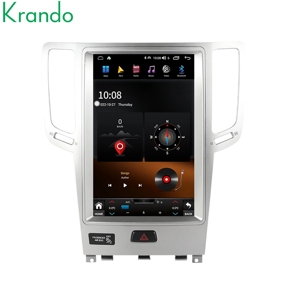 Фото Экран Krando 12,1 дюйма Tesla для Infiniti G4 G25 G35 G37 2006-2013 Android Автомобильный радиоприемник Стерео навигация GPS головное устройство Мультимедиа №3