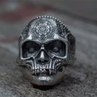 Винтажное мужское кольцо с принтом черепа из сплава для Хэллоуина