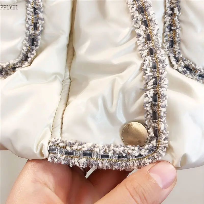 

Elegant Stand Collar Sleeveless Coats Women Autumn Warm Waistcoat Slim Waist Pakas Korean Fashion Sashes Down Cotton Vests