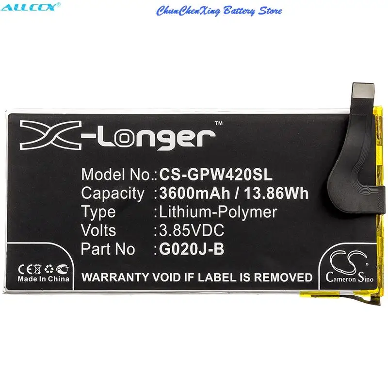 

Аккумулятор Cameron Sino 3600 мА · ч, G020J-B для Google G020P,Pixel 4 XL