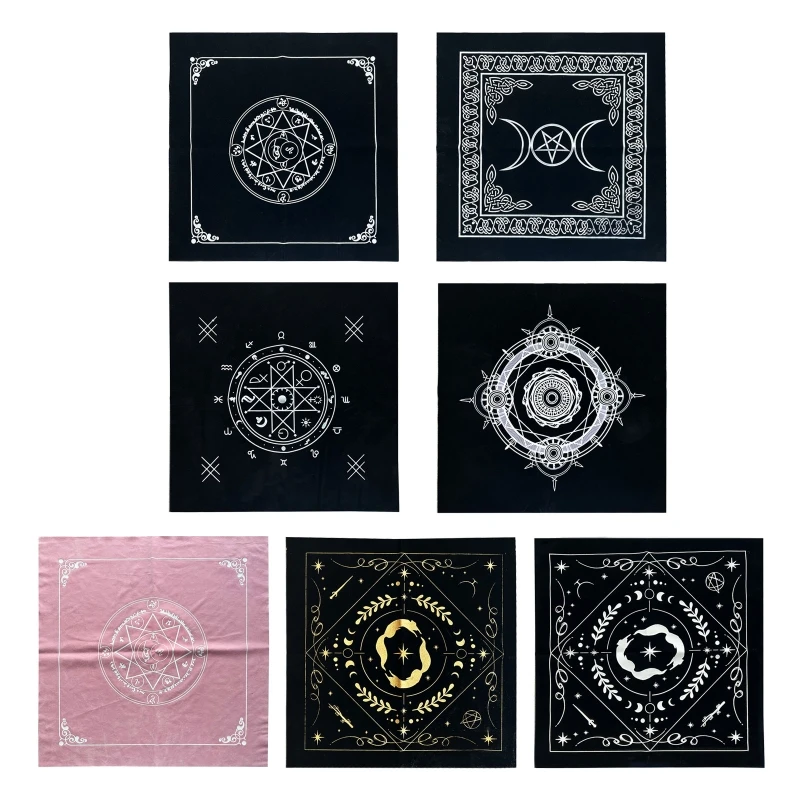 

A2UF 19x19in Flannel Tarot Tablecloth Rune Divination Altar Tarot Patch Table Cover For Magicians Daily Board Games Card Pad