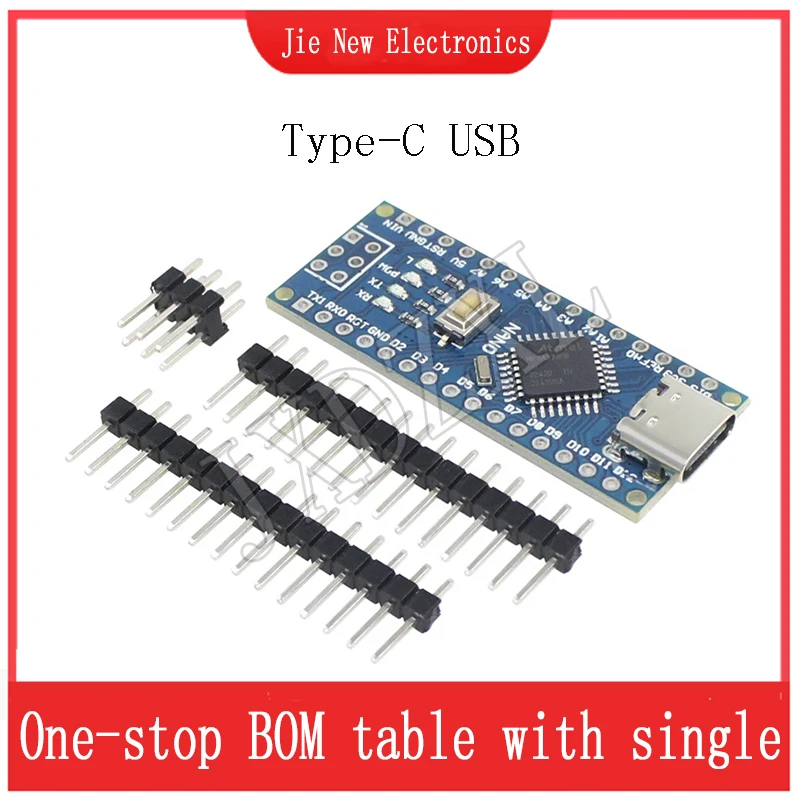 Фото Type-C USB Nano 3.0 с загрузчиком, совместимый контроллер Nano 3.0 для Arduino CH340, USB-драйвер, 16 МГц, оригинальная микросхема ATMEGA328P №5