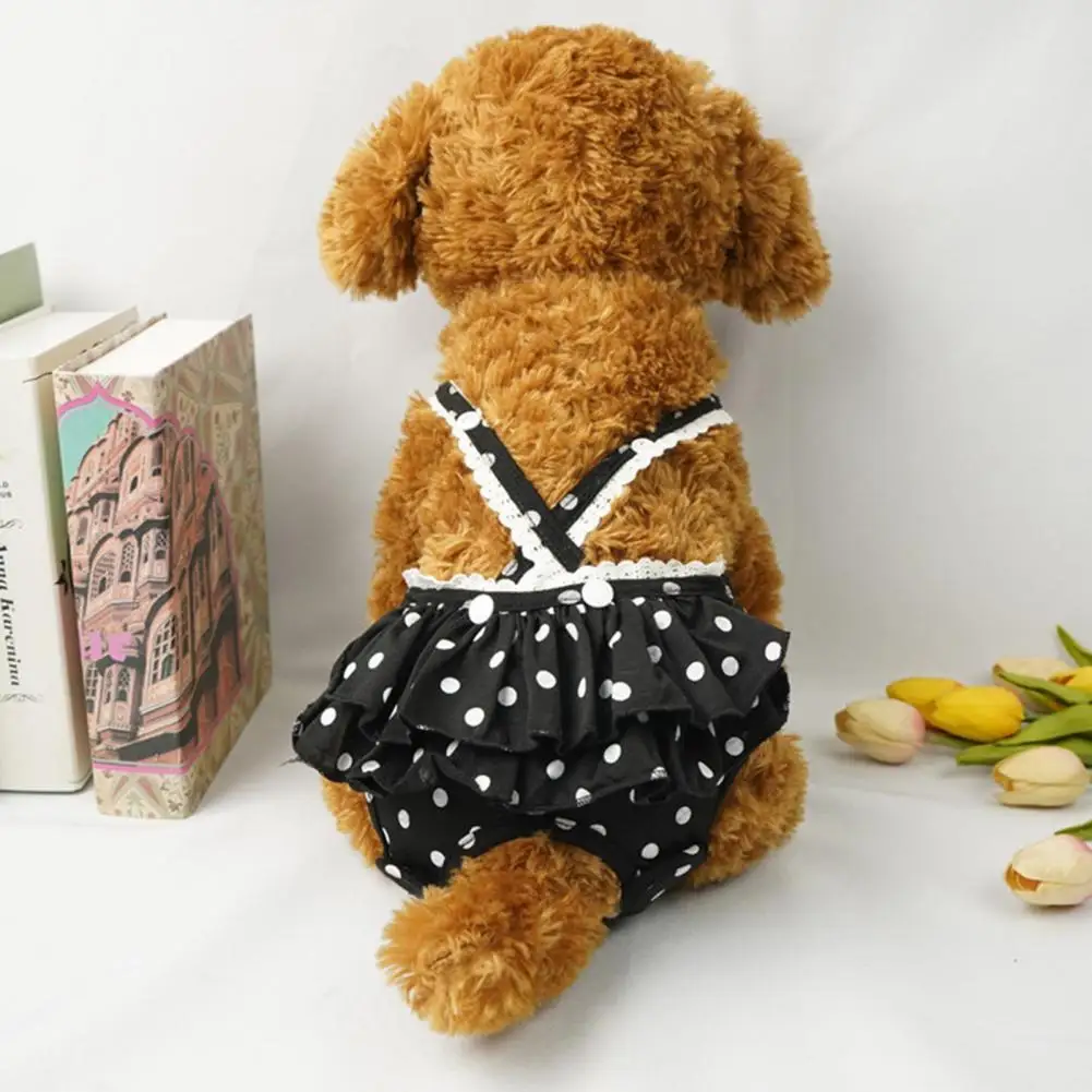 

Pet Sanitary Pants Menstruation Shorts Polka Dot Print Reusable Dog Shorts Pet Physiological Pants Dog Diaper Health Care