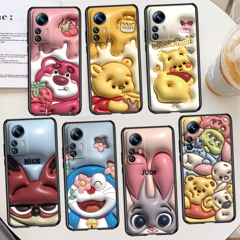 

Nonstereoscopic 3D Vision Bear Lovely Black Phone Case For Xiaomi Mi 13 12 Lite 12T Pro 12X 12S 11 11T 11i 10T 10 9 Ultra 5G