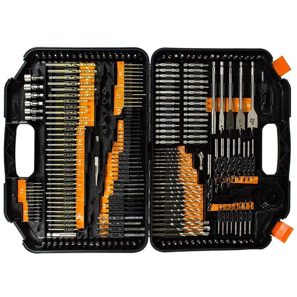 Набор комбинированных сверл 246 шт. включает в себя титановые твист-Биты сверла