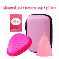 extra thin sterilizing reusable menstrual disk soft silicone menstrual cup tampon pad alternative woman care tools gift box