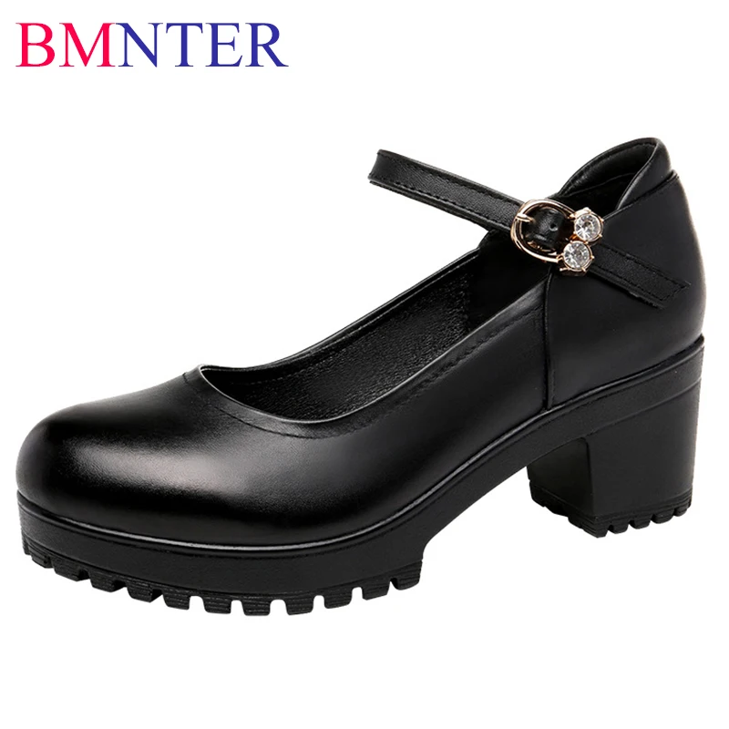 

6 8 cm Block Heel Platform Pumps Women Wedding Shoes 2023 All Match High Heels Shoes Elegant Office Party Small Size 32 33 34