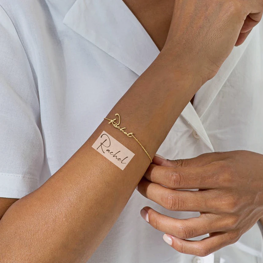 Personalized Handwritten Signature Custom Name Bracelets for Women Stainless Steel Jewelry Gifts Adjustable Chain Pulseras Mujer