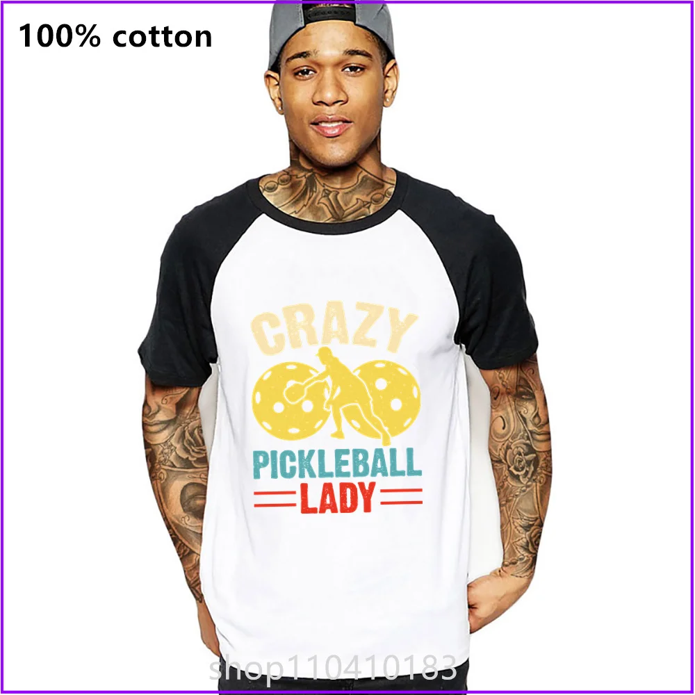 Crazy Pickleball Lady Sja46 футболки для мужчин и женщин футболка трафаретная печать аниме
