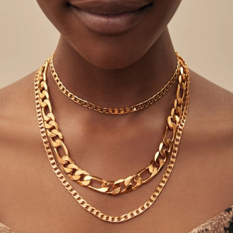 

New Vintage Boho Fashion Multilevel Metal Necklaces for Women Square Necklace Jewelry Collier Femme Collares Para Mujer