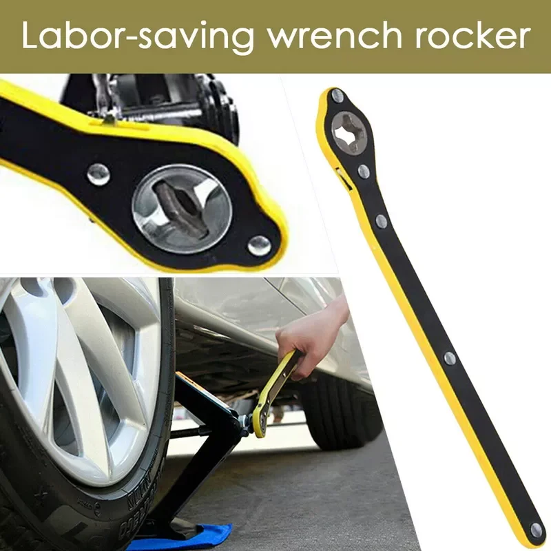 

Labor-Saving Jack Ratchet Wrench Scissor Jack Garage Tire Wheel Lug Wrench Handle Labor-Saving Wrench