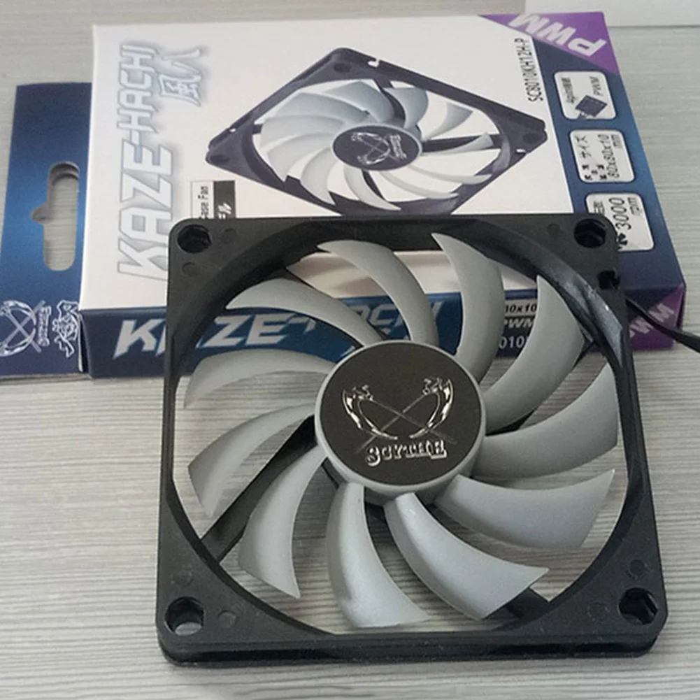 80mm Quiet Cooling Fans 8cm/80x80x10mm 12V 4Pin PWM Desktop Computer Case Silent Fan PC DIY Accessories Dropshippng 1-6PCS - купить по
