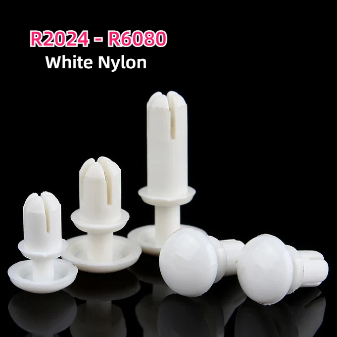 

30 шт. белые нейлоновые заклепки R2024-R6080