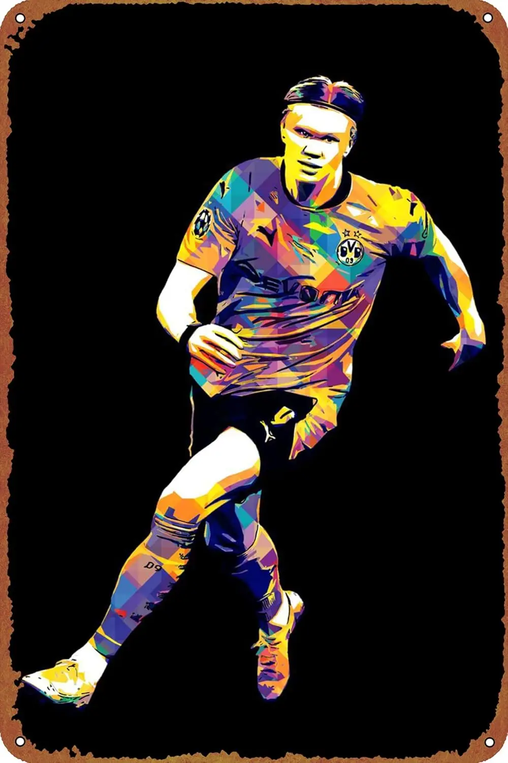 Плакат Erling Haaland металлическая вывеска жестяной металлический ретро настенный