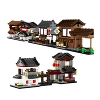 chinese traditional teahouse building blocks street view toys architecture model bricks block children toy gift collection